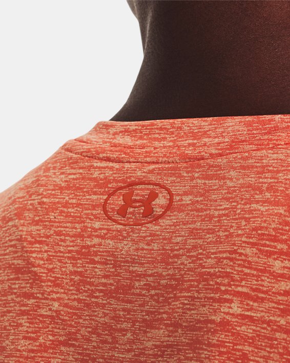 Women's UA Tech™ Twist Big Logo Gel Short Sleeve in Orange image number 3